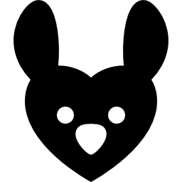 Rabbit with a heart shaped face icon