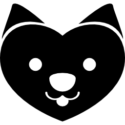 pies z twarzą w kształcie serca ikona