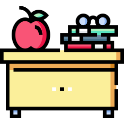 Teacher desk icon