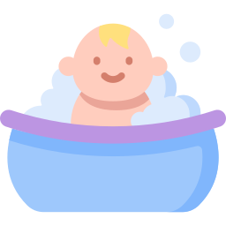 bañera de bebé icono