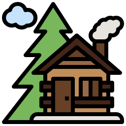 maison en bois Icône