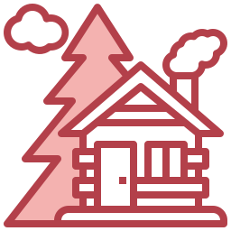 Wooden house icon