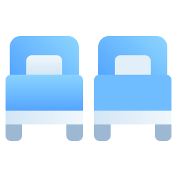 Две односпальные кровати иконка