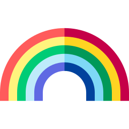 scontro arcobaleno icona