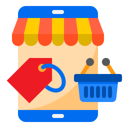 Shopping online icon