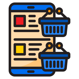 Shopping online icon