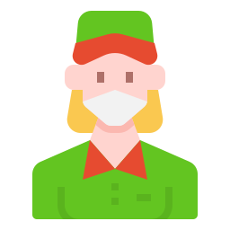 Delivery woman icon