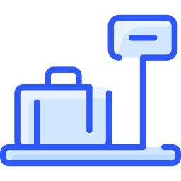 bilancia per bagagli icona