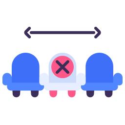 distanciation sociale Icône