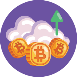 Bitcoin up icon