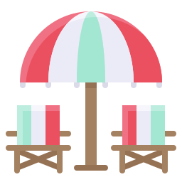 sedia da spiaggia icona