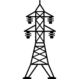 linea elettrica con quattro isolatori icona