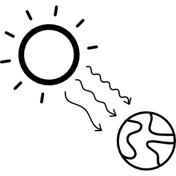 Sun radiation symbol icon