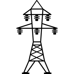linea elettrica con sei isolatori icona