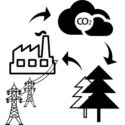szkic cyklu biomasy w energię ikona