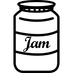 Jam jar with label icon