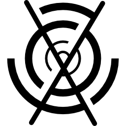 elektronische cirkelvormige schakeling met een kruis icoon