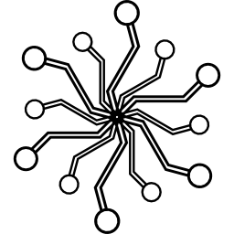 circuito hexagonal radial eletrônico Ícone