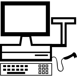máquina de facturación electrónica con escáner icono