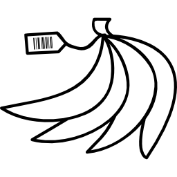 plátanos con código de barras en la etiqueta. icono
