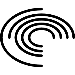 pizarra electrónica con círculos concéntricos icono