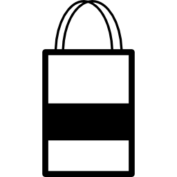 borsa shopping con una striscia nera e due manici icona