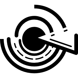 impressão de circuito eletrônico circular Ícone
