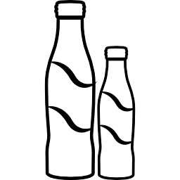 coppia di bottiglie di cola di diverse dimensioni icona