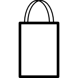 Shopping bag outline with double handle icon
