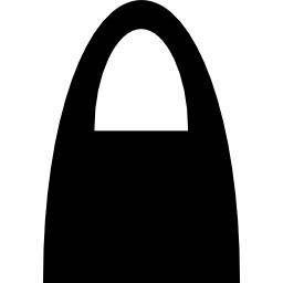 sylwetka czarnej torby na zakupy z dużym uchwytem ikona