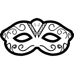 Artistic carnival mask to cover eyes icon