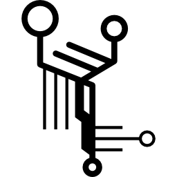 Электронная печатная схема с линиями и кругами иконка