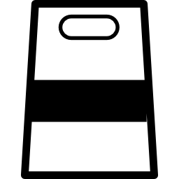 Shopping bag with a stripe and a hole for handle icon