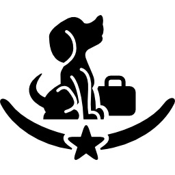Pet hotel sign icon