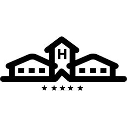 Rural hotel buildings icon