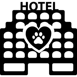 Pet hotel building icon