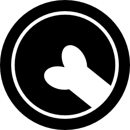 dierenhotel cirkelvormig bord met een botgedeelte icoon