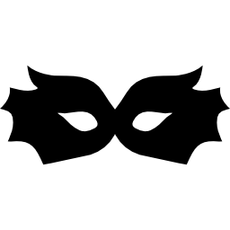 máscara de ojos de carnaval silueta negra icono