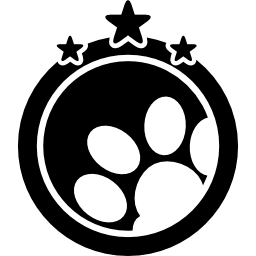 Pet hotel symbol with three stars icon