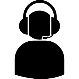 User with headset silhouette icon