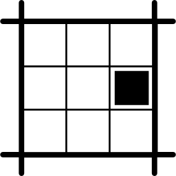 disposition carrée avec carré noir dans la zone est Icône