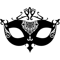 Ornamented feminine carnival mask icon