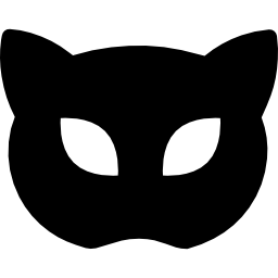 sagoma di maschera di carnevale come faccia di gatto icona