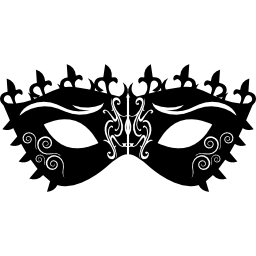 Carnival ornamented mask design icon