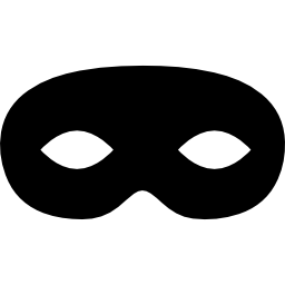 máscara de carnaval forma redondeada negra icono