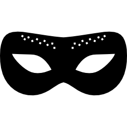 karnevalsmaske von schwarzer runder form icon
