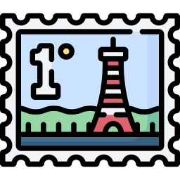 sello postal icono
