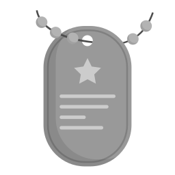 etiqueta militar icono