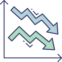 gráfico para baixo Ícone