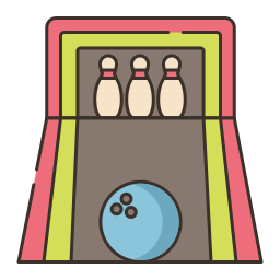 sala da bowling icona